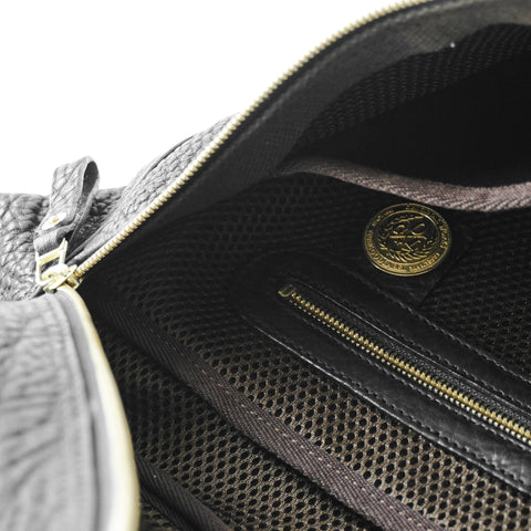 OGL 9981 Leather Hobo Messenger Bag Black