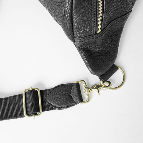 OGL 9981 Leather Hobo Messenger Bag Black