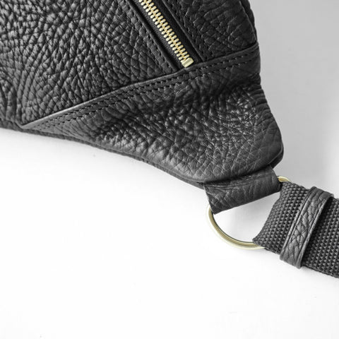 OGL 9981 Leather Hobo Messenger Bag Black