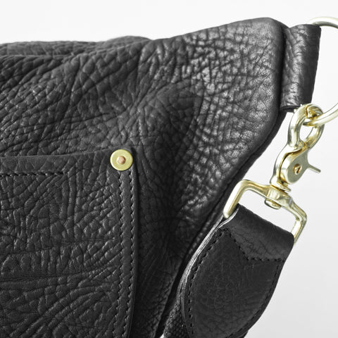 OGL 9981 Leather Hobo Messenger Bag Black