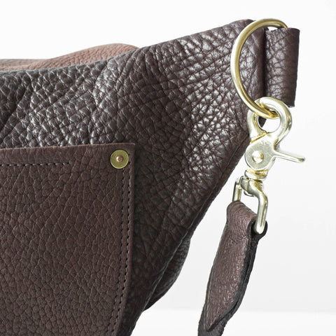OGL 9981 Leather Hobo Messenger Bag Sepia