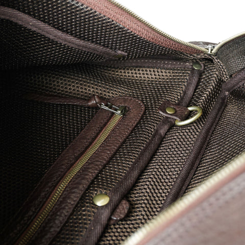 OGL 9981 Leather Hobo Messenger Bag Sepia