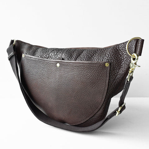 OGL 9981 LEATHER HOBO MESSENGER BAG SEPIA