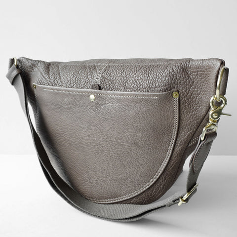 OGL 9981 LEATHER HOBO MESSENGER BAG ELEPHANT GREY (SECONDS)