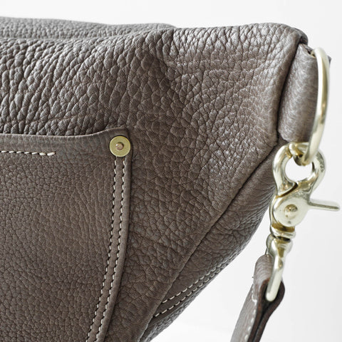 OGL 9981 Leather Hobo Messenger Bag Elephant Grey