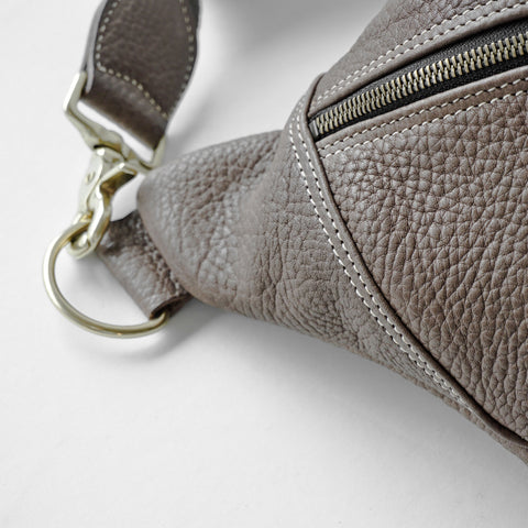 OGL 9981 Leather Hobo Messenger Bag Elephant Grey