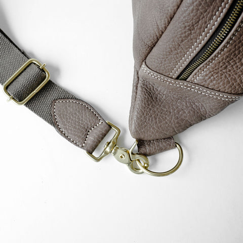 OGL 9981 Leather Hobo Messenger Bag Elephant Grey