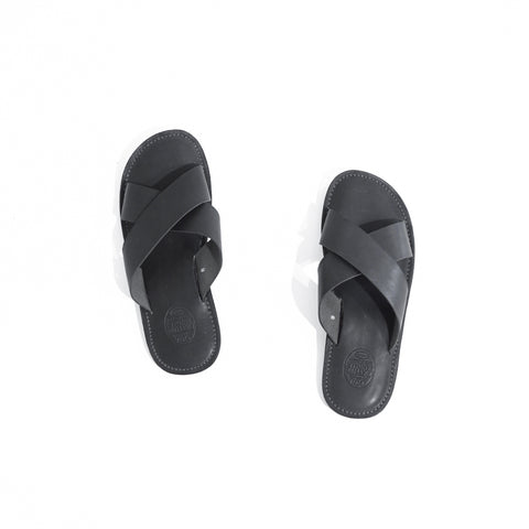 SANDAL KULIT GAYA SALANG TUNGGAL OGL/DR HITAM