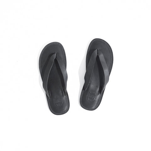 OGL/DR SOLE THONG STYLE LEATHER SANDALS BLACK