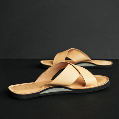 OGL/DR SOLE CROSS STYLE LEATHER SANDALS NATURAL