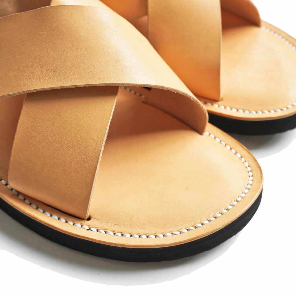 Obbi Good Label - OGL x Dr. Sole Leather Cross Sandals - Natural