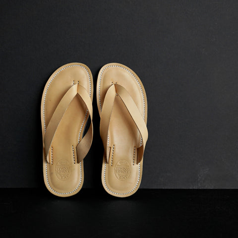 SANDAL KULIT SOLE TONG GAYA OGL/DR NATURAL