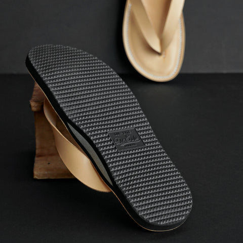 SANDAL KULIT SOLE TONG GAYA OGL/DR NATURAL