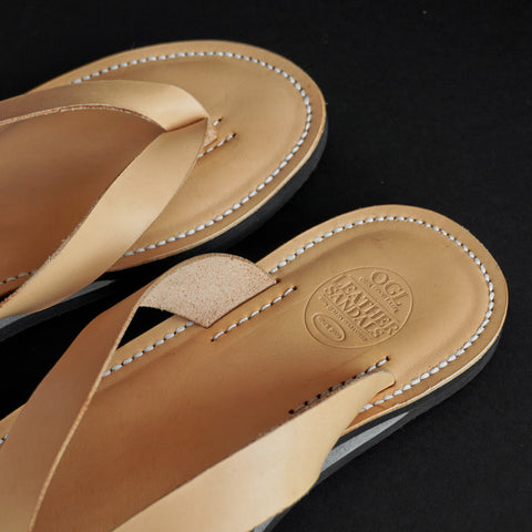 SANDAL KULIT SOLE TONG GAYA OGL/DR NATURAL
