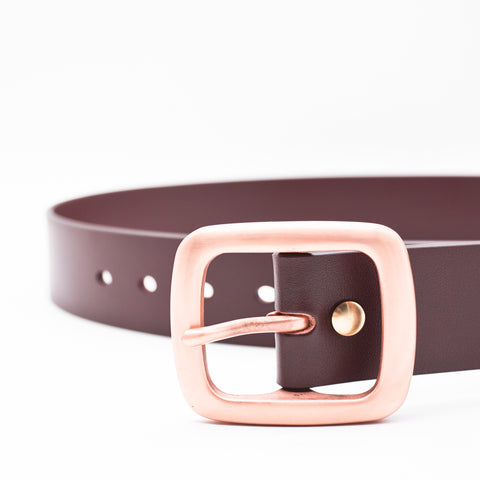 OGL Copper Buckle Leather Belt Full-Dyed Tan handmade full-grain leather copper buckle brass hardware