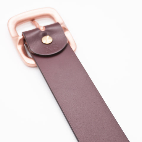 OGL Belt Copper Buckle Leather Belt Full-Dyed Tan