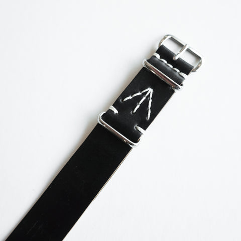 SQUADRON STRAPS HALIFAX SHELL CORDOVAN NATO STRAP BLACK