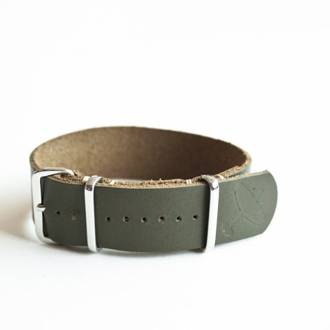 SQUADRON STRAPS BLENHEIM LEATHER NATO STRAPS OLIVE