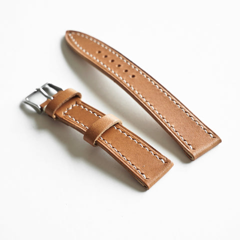 OGL WTC HANDSTITCH BUTTERO WATCH STRAP MUSTARD BROWN VTG 20-16MM