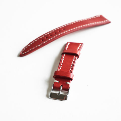 OGL WTC HANDSTITCH BUTTERO WATCH STRAP RED VTG 20-16MM