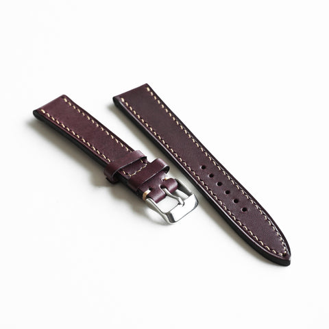 OGL WTC HANDSTITCH BUTTERO WATCH STRAP WINE VTG 20-16MM