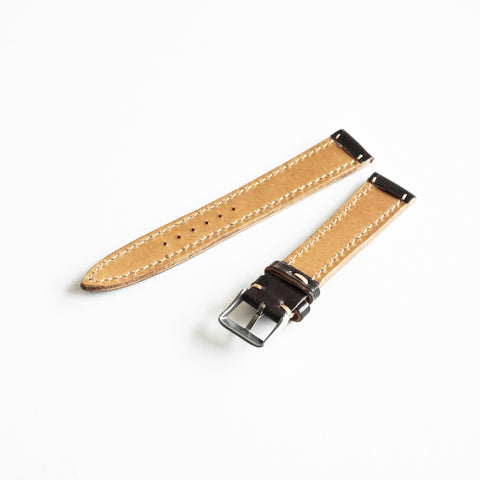 OGL WTC HANDSTITCH SHELL CORDOVAN WATCH STRAP NO.8 VTG 20-16MM