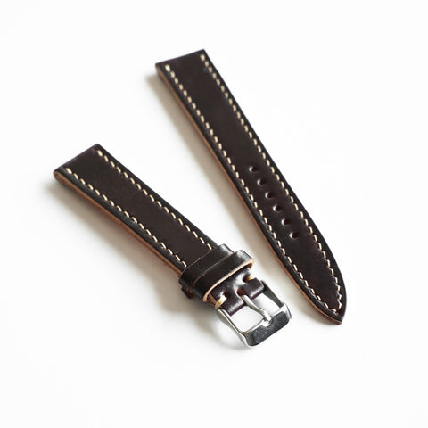 OGL WTC HANDSTITCH SHELL CORDOVAN WATCH STRAP NO.8 VTG 20-16MM