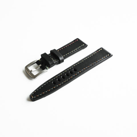 OGL WTC HANDSTITCH BUTTERO WATCH STRAP BLACK COL