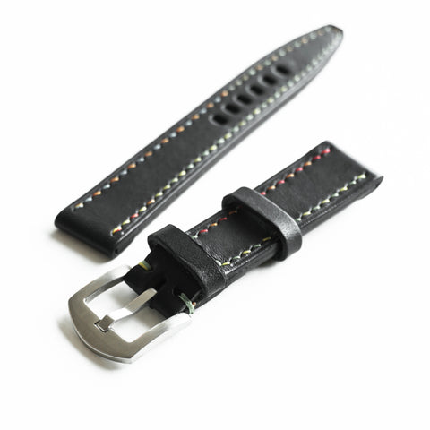 OGL WTC HANDSTITCH BUTTERO WATCH STRAP BLACK COL