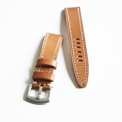 OGL WTC HANDSTITCH BUTTERO WATCH STRAP MUSTARD BROWN