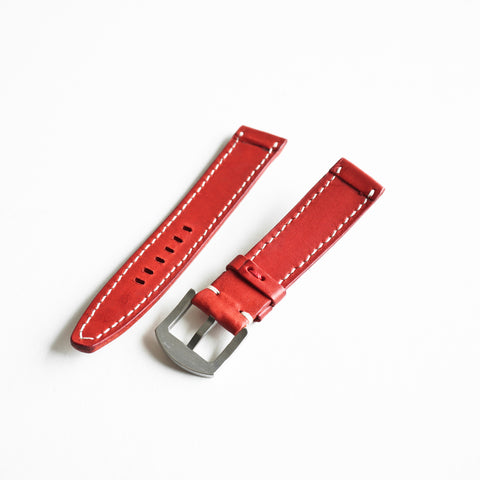 OGL WTC HANDSTITCH BUTTERO WATCH STRAP RED