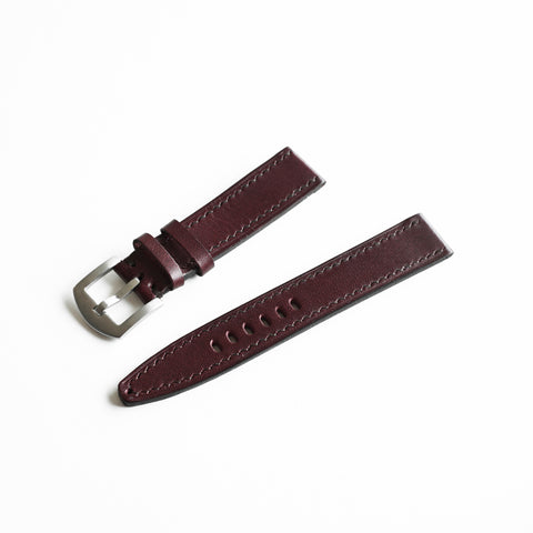 OGL WTC HANDSTITCH BUTTERO WATCH STRAP WINE (WINE STITCH)