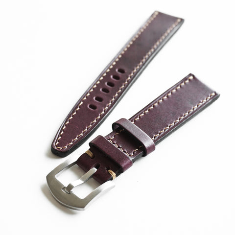 OGL WTC HANDSTITCH BUTTERO WATCH STRAP WINE
