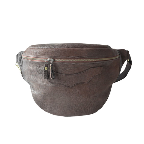 OGL 9981 LEATHER HOBO MESSENGER BAG SEPIA