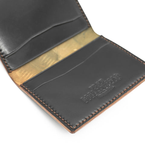 OGL BRAVE SHELL CORDOVAN FOLD CARDHOLDER BLACK (HANDSTITCH)