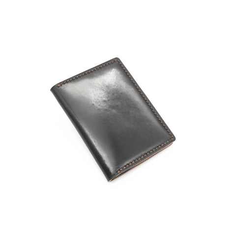 OGL BRAVE SHELL CORDOVAN FOLD CARDHOLDER BLACK (HANDSTITCH)