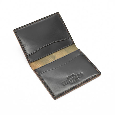 OGL BRAVE SHELL CORDOVAN FOLD CARDHOLDER BLACK (HANDSTITCH)