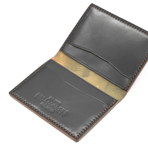 OGL BRAVE SHELL CORDOVAN FOLD CARDHOLDER BLACK (HANDSTITCH)