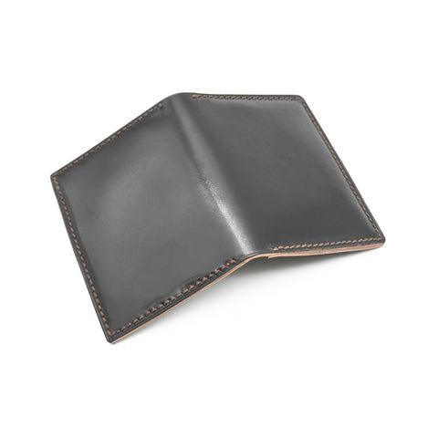 OGL BRAVE SHELL CORDOVAN FOLD CARDHOLDER BLACK (HANDSTITCH)