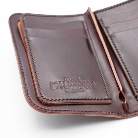 OGL BRAVE Shell Cordovan Mid Leather Wallet No. 8 - Handstitched