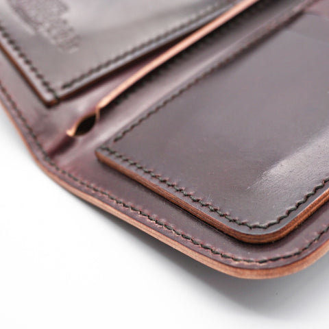 OGL BRAVE Shell Cordovan Mid Leather Wallet No. 8 - Handstitched