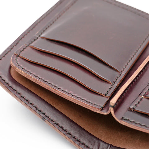 OGL BRAVE Shell Cordovan Mid Leather Wallet No. 8 - Handstitched