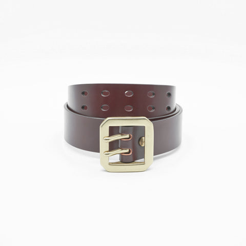 OGL Double-Prong Garrison Belt Full Tan handmade full-grain leather brass double-prong buckle
