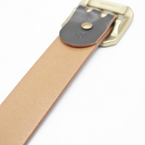 OGL Double-Prong Garrison Belt Hand-Dyed Black handmade full-grain leather solid brass double-prong buckle