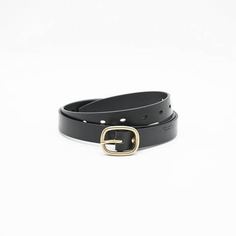 OGL Obbies Dress Leather Belt Full Black solid brass buckle, Full-Grain Leather, formal, office belt