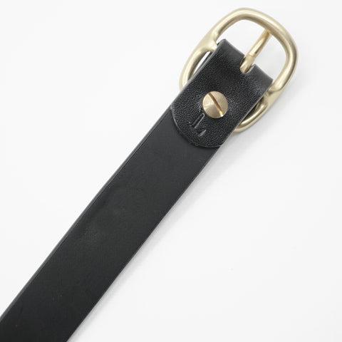 OGL Obbies Dress Leather Belt Full Black solid brass buckle, Full-Grain Leather, formal, office belt
