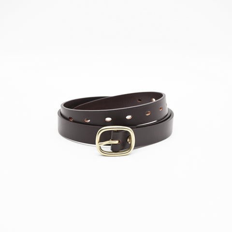 OGL Obbies Dress Leather Belt Full Brown solid brass buckle, Full-Grain Leather, formal, office wear