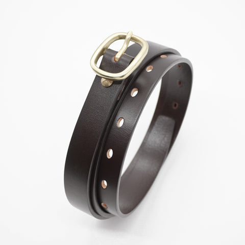 OGL Obbies Dress Leather Belt Full Brown solid brass buckle, Full-Grain Leather, formal, office wear