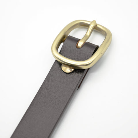 OGL Obbies Dress Leather Belt Full Brown solid brass buckle, Full-Grain Leather, formal, office wear