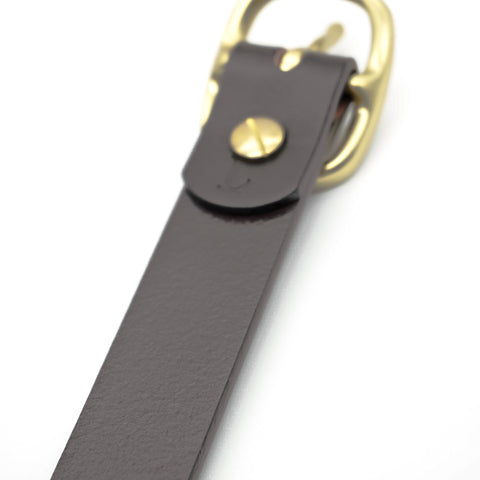 OGL Obbies Dress Leather Belt Full Brown solid brass buckle, Full-Grain Leather, formal, office wear